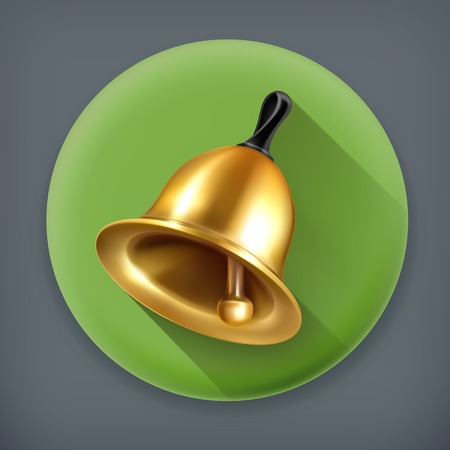 Bell, long shadow vector iconのイラスト素材