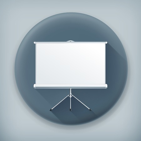 Blank Projection screen, long shadow vector iconのイラスト素材