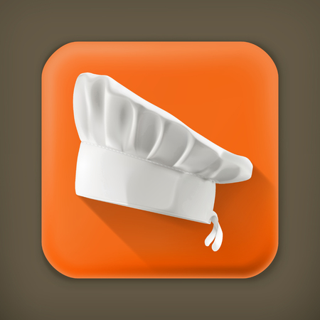 Chef hat, long shadow vector iconのイラスト素材