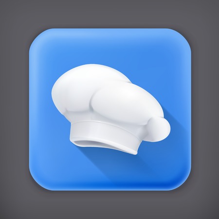 Chef hat, long shadow vector iconのイラスト素材