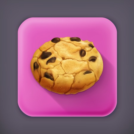 Chocolate cookie, long shadow iconのイラスト素材