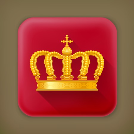 Crown, long shadow vector iconのイラスト素材