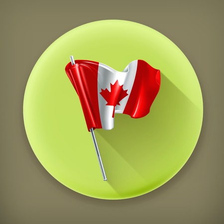 Flag of Canada long shadow iconのイラスト素材