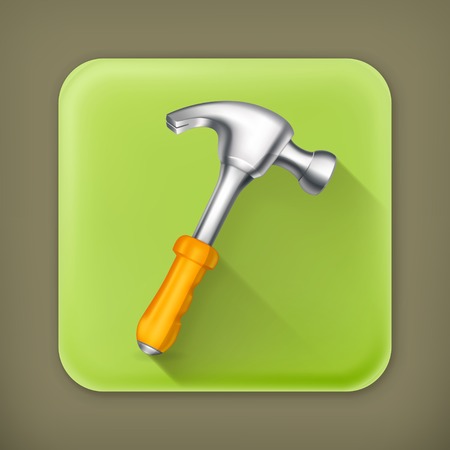 Hammer long shadow iconのイラスト素材