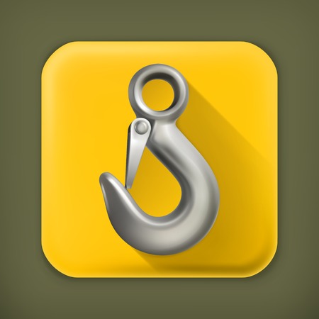 Lifting hook long shadow iconのイラスト素材