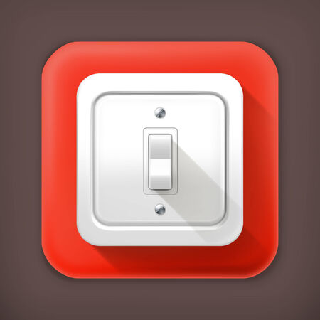 Light switch, long shadow iconのイラスト素材