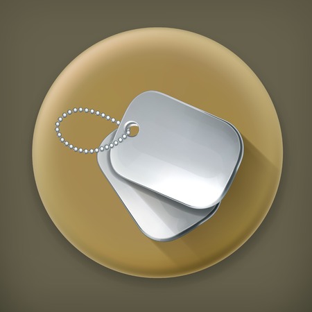 Military dog tags, long shadow iconのイラスト素材
