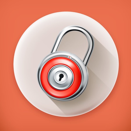 Padlock, long shadow vector iconのイラスト素材