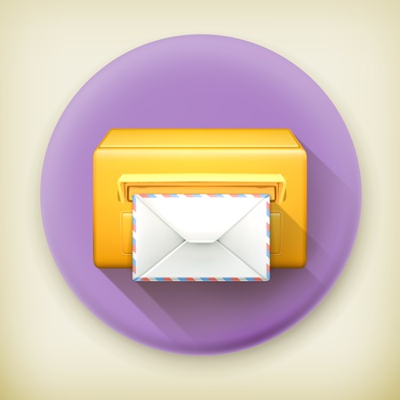 Post office, long shadow vector iconのイラスト素材