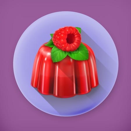 Raspberry jelly, long shadow vector iconのイラスト素材