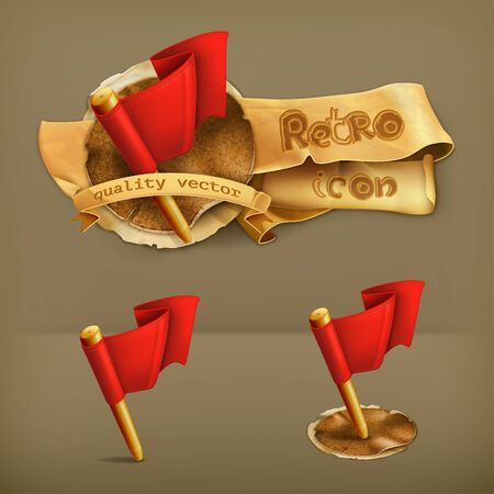 Red flag, vector iconのイラスト素材