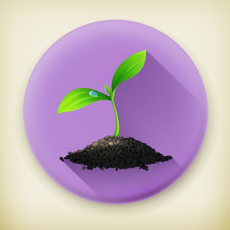 Plant, long shadow vector iconのイラスト素材