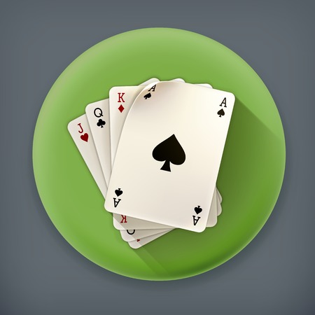 Playing Cards, long shadow vector iconのイラスト素材