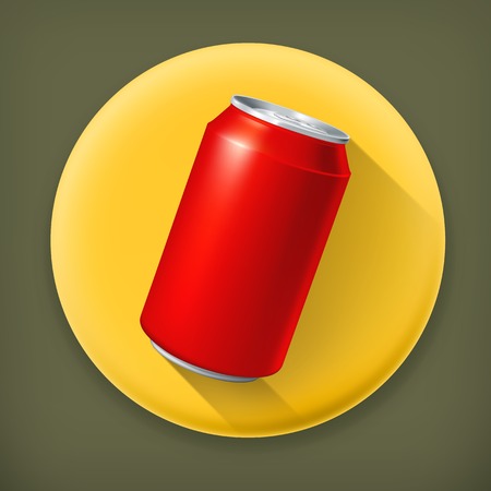 Red Can, long shadow vector iconのイラスト素材