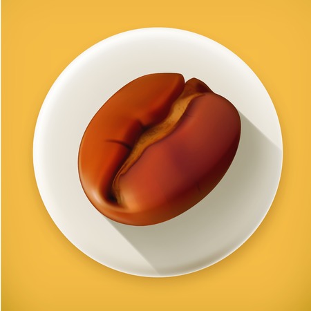 Roasted coffee bean long shadow vector iconのイラスト素材