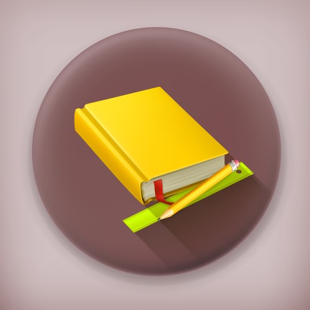 Schoolbook long shadow vector iconのイラスト素材