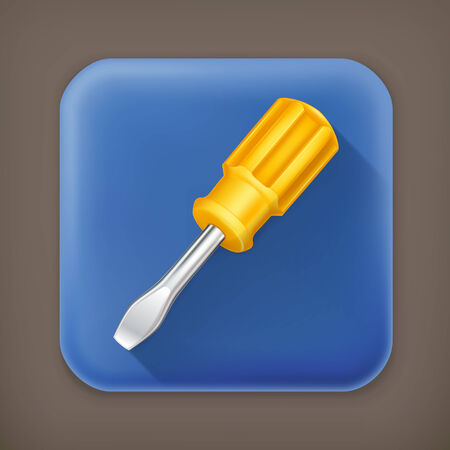 Screwdriver, long shadow vector iconのイラスト素材