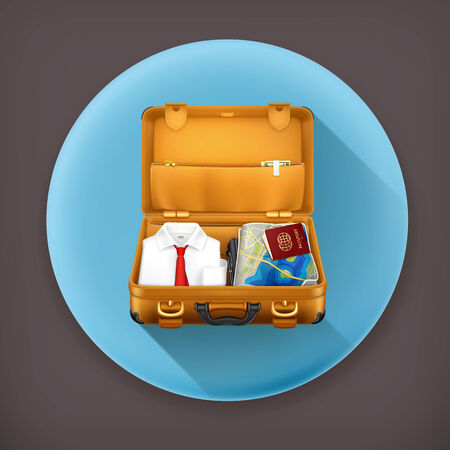 Suitcase long shadow vector iconのイラスト素材