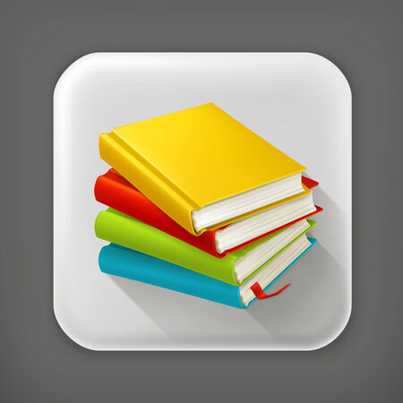 Stack of textbooks, long shadow vector iconのイラスト素材