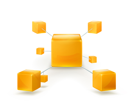 Structure of cubes vector iconのイラスト素材
