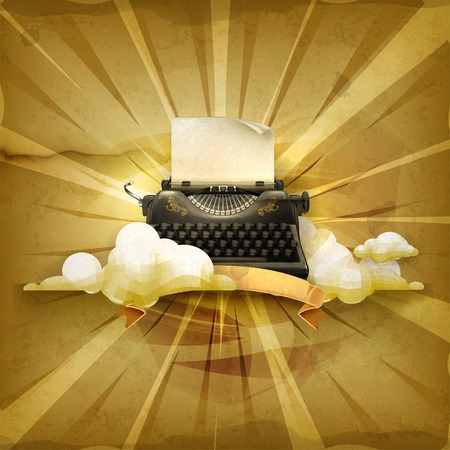 Typewriter, old style vector backgroundのイラスト素材