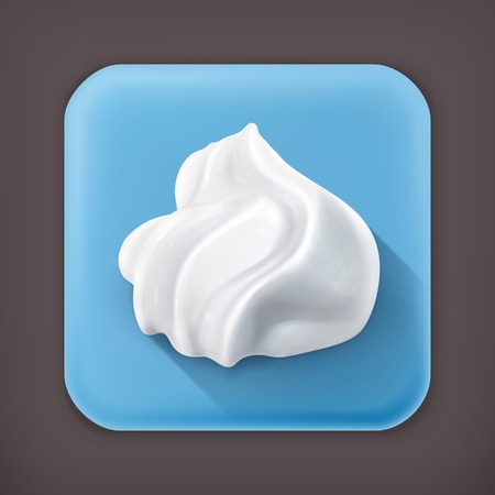 Whipped cream, long shadow vector iconのイラスト素材