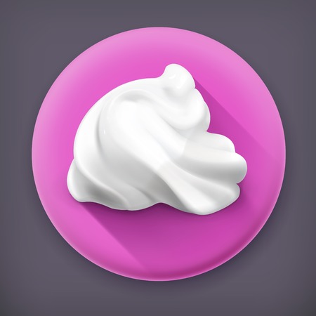 Whipped cream, long shadow vector iconのイラスト素材