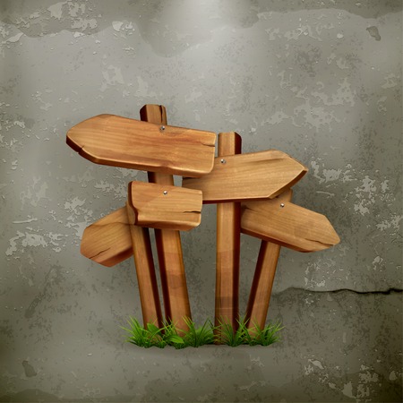 Wooden signs old style vectorのイラスト素材
