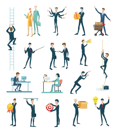 Business peoples, set of icons flat designのイラスト素材
