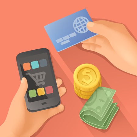 Payments, flat design vector illustrationのイラスト素材