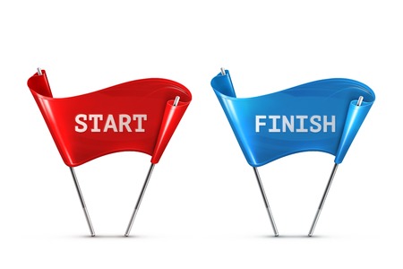 Start and Finish, vector illustrationのイラスト素材