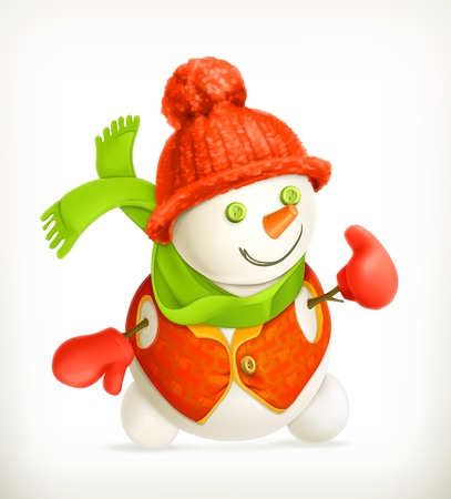Snowman, vector iconのイラスト素材