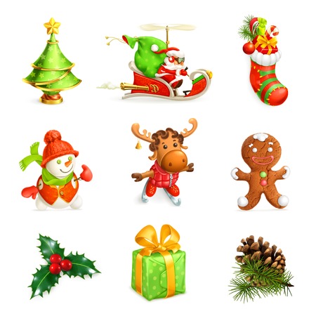 Christmas icon setのイラスト素材