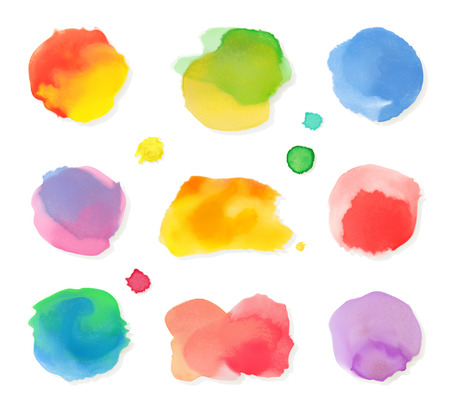 Watercolor painting, vector icon setのイラスト素材