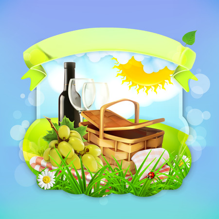 Fresh fruit label, vector illustration background for making design of a juice pack, jam jar etcのイラスト素材