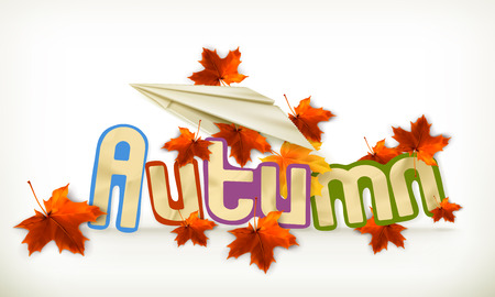 Autumn label, vector illustrationのイラスト素材