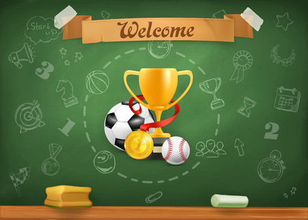 School sports, infographics vector backgroundのイラスト素材
