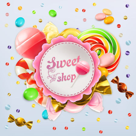 Sweet shop candy vector labelのイラスト素材