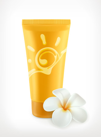Sunscreen, vector icon, isolated on white backgroundのイラスト素材