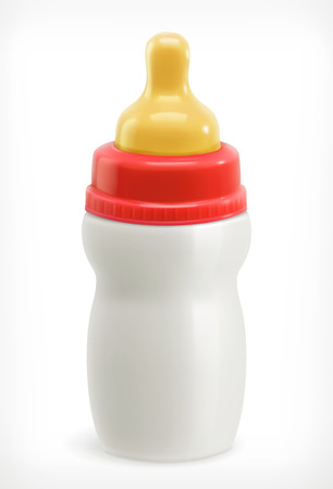 Bottle with pacifier, vector iconのイラスト素材