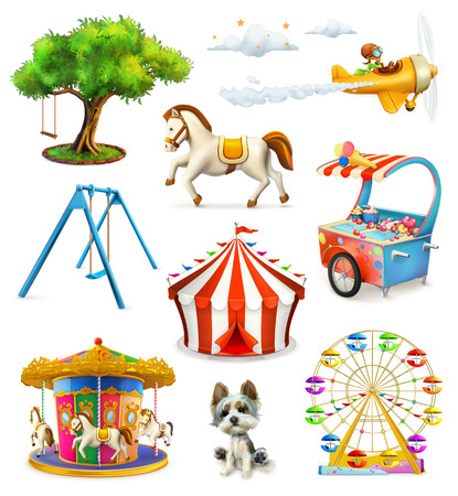 Children playground, vector icons setのイラスト素材