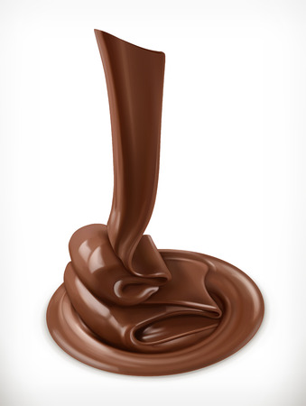 Melted chocolate, cream, butter swirl, vector graphic element, meshのイラスト素材