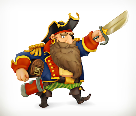 Pirate, funny character, vector icon meshのイラスト素材