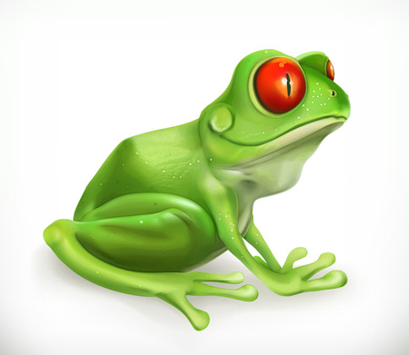 Frog. Toad. Funny animal. 3d vector iconのイラスト素材
