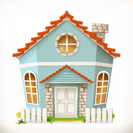House, home. 3d vector iconのイラスト素材