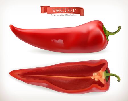 Pepper. Vegetable 3d vector iconのイラスト素材