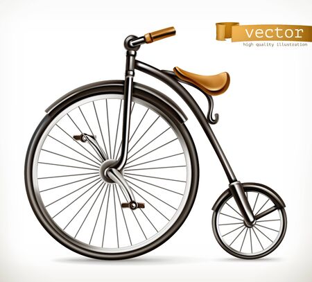 Bicycle retro. 3d vector icon.のイラスト素材
