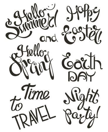 Invitation and congratulations lettering vector set_1のイラスト素材