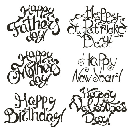 Invitation and congratulations lettering vector set_2のイラスト素材