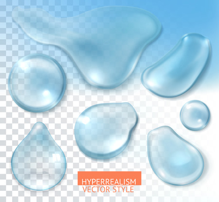 Water drop with transparency vector set illustration.のイラスト素材